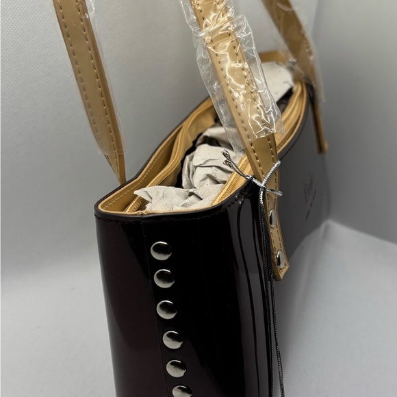 Beijo Brown and Tan Shoulder Bag with Gold Hardware - Picture 2 of 5